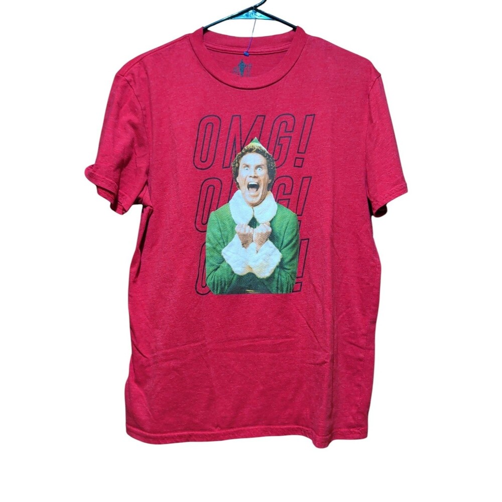 Elf Mens Red Short Sleeve Will Ferrell Christmas Tee Size Large